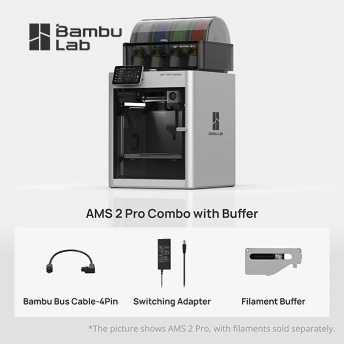 Bambu Lab X1 Carbon AMS 2 Pro Combo with Buffer - 3D tiskalnik- BAMBU LAB